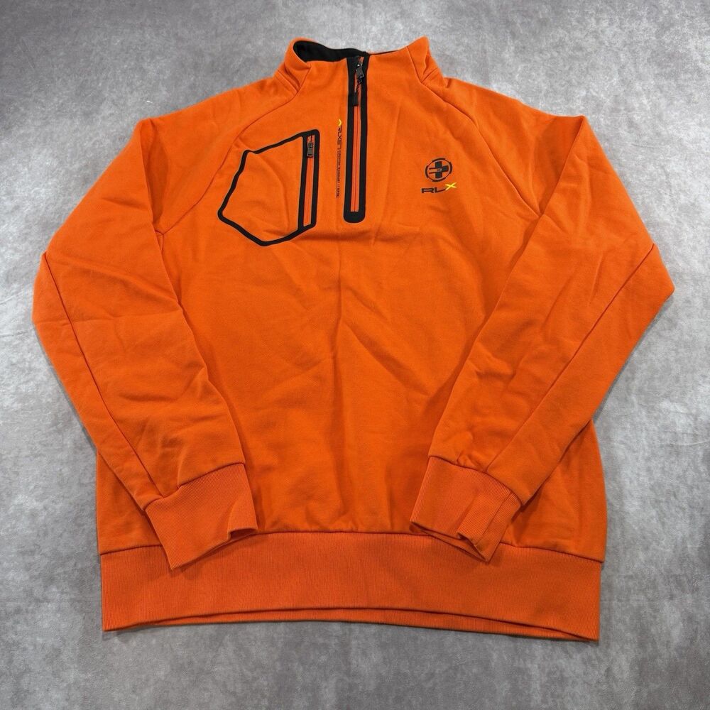 RLX Ralph Lauren RL-67 Orange 1/4 Zip Golf Pullover Size XL Gorpcore Hiking